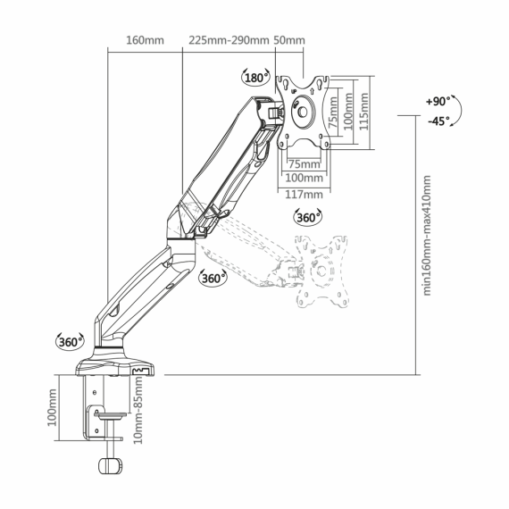 NACIONAL TVM-1327DESK-FLEX