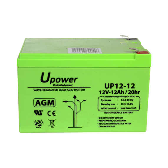 UPOWER OPPLADBART BATTERI 12V 12AH