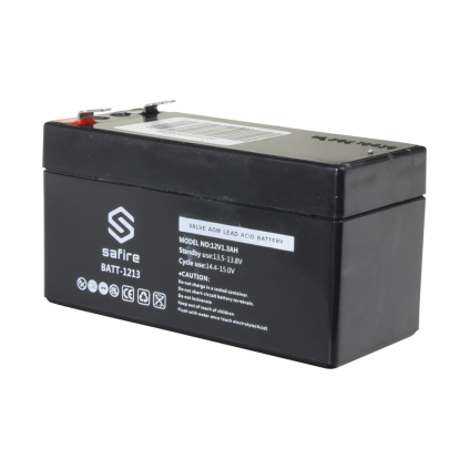 SAFIREOPPLADBART BATTERI 12V 1,3AH