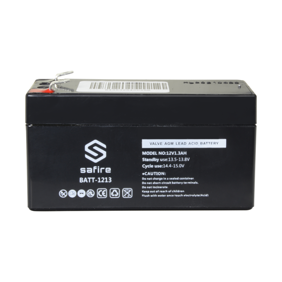 SAFIREOPPLADBART BATTERI 12V 1,3AH