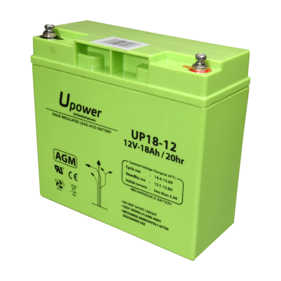 UPOWER OPPLADBART BATTERI 12V 18AH