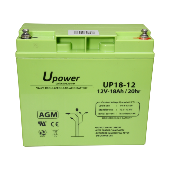 UPOWER OPPLADBART BATTERI 12V 18AH