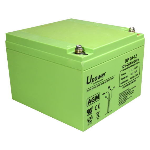 UPOWER OPPLADBART BATTERI 12V 26AH