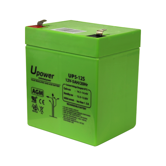 UPOWER OPPLADBART BATTERI 12V 5AH