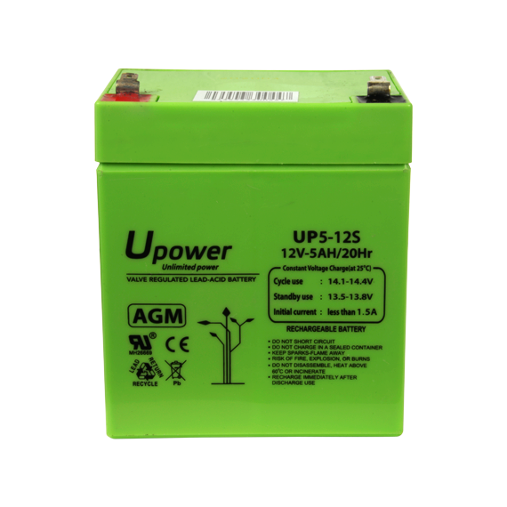 UPOWER OPPLADBART BATTERI 12V 5AH