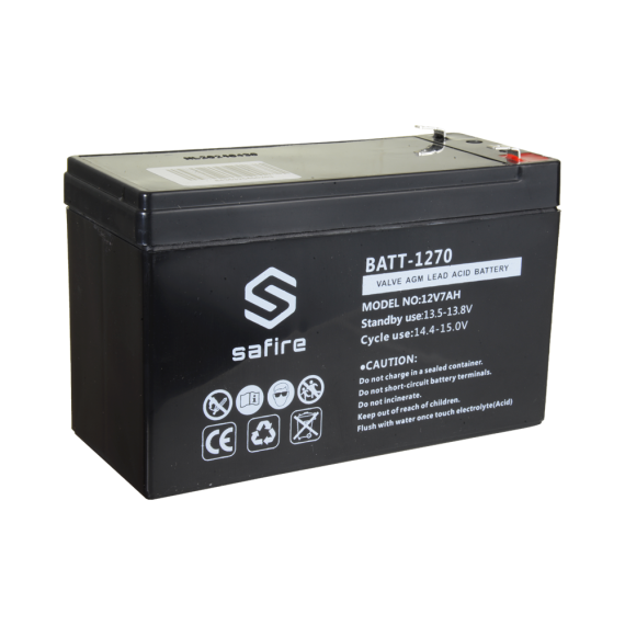 SAFIRE OPPLADBART BATTERI 12V 7 AH