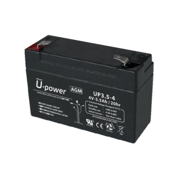 UPOWER OPPLADBART BATTERI 4V 3,5AH