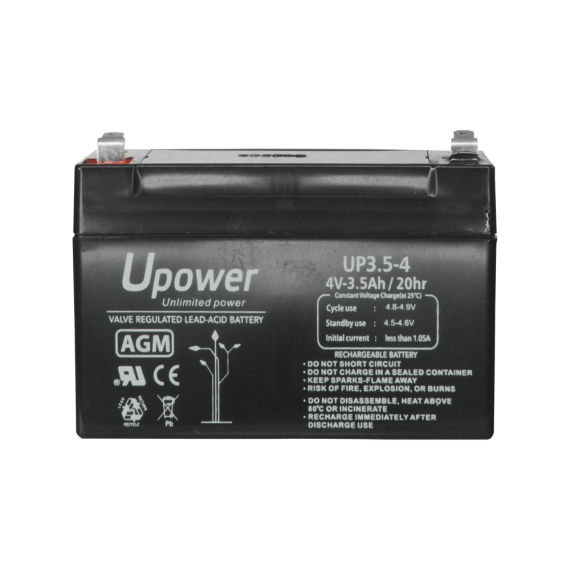 UPOWER OPPLADBART BATTERI 4V 3,5AH