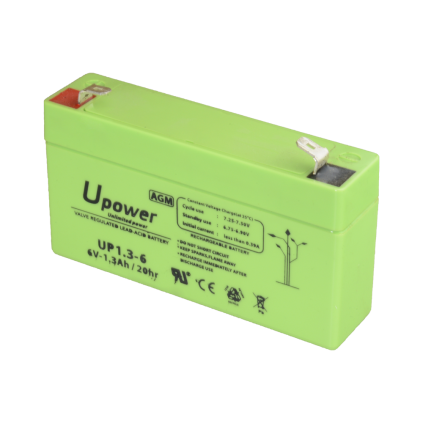 UPOWER OPPLADBART BATTERI 6V 1,3AH