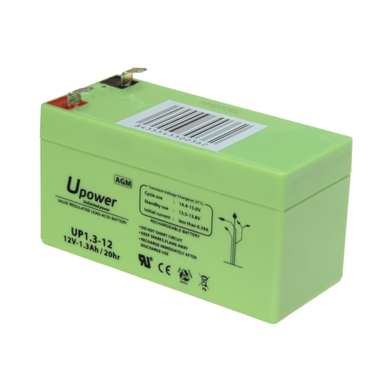 UPOWER OPPLADBART BATTERI 12V 1,3AH