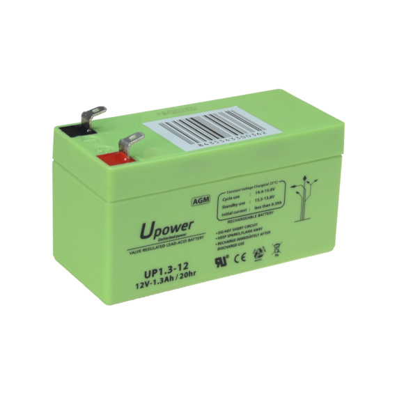 UPOWER OPPLADBART BATTERI 12V 1,3AH