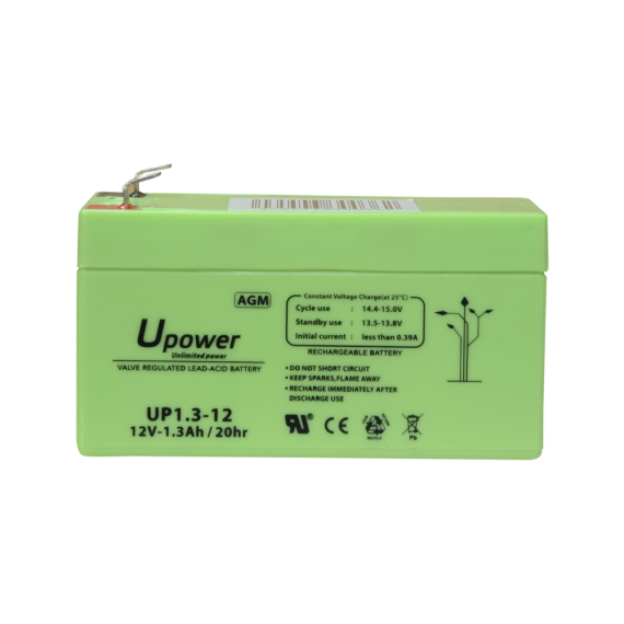 UPOWER OPPLADBART BATTERI 12V 1,3AH