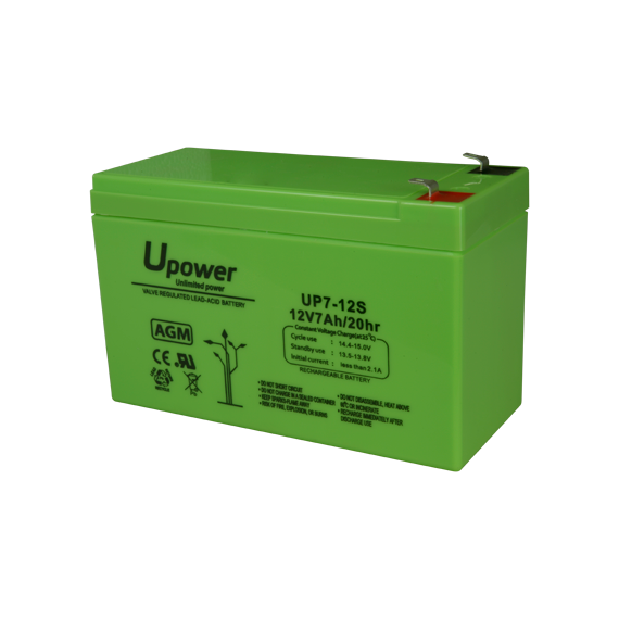 UPOWER OPPLADBART BATTERI 12V 7,0 AH