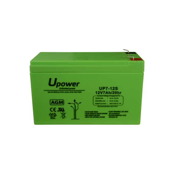 UPOWER OPPLADBART BATTERI 12V 7,0 AH