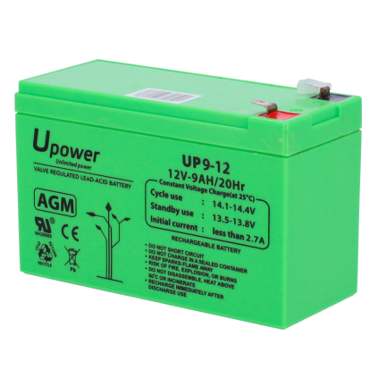 UPOWER OPPLADBART BATTERI 12V 9AH