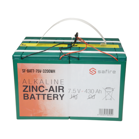 SAFIRE ZINKAIR BATTERI MED INNEBYGDE DC-KONTAKTER 7,5V 3200 WH